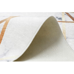 Covor alb lavabil, antiderapant, cu model geometric marmorat, disponibile în diferite dimensiuni ANDRE