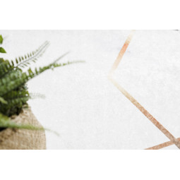 Covor alb lavabil, antiderapant, cu model geometric marmorat, disponibile în diferite dimensiuni ANDRE