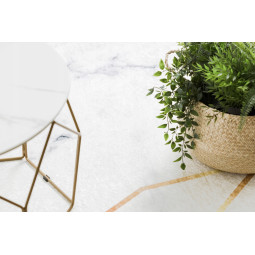 Covor alb lavabil, antiderapant, cu model geometric marmorat, disponibile în diferite dimensiuni ANDRE