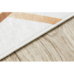 Covor alb lavabil, antiderapant, cu model geometric marmorat, disponibile în diferite dimensiuni ANDRE