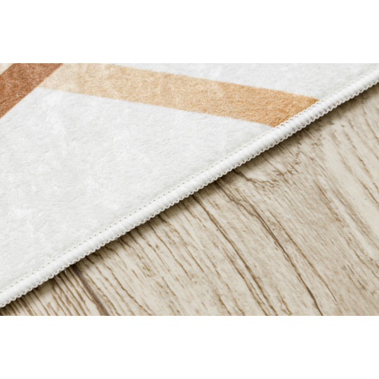 Covor alb lavabil, antiderapant, cu model geometric marmorat, disponibile în diferite dimensiuni ANDRE