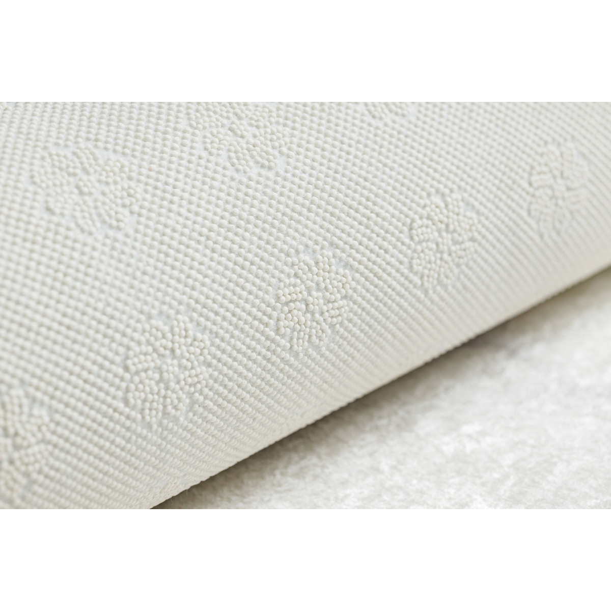 Covor alb lavabil, antiderapant, cu model geometric marmorat, disponibile în diferite dimensiuni ANDRE