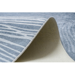 Covor albastru lavabil cu model antiaderent penaj, dimensiuni variate ANDRE