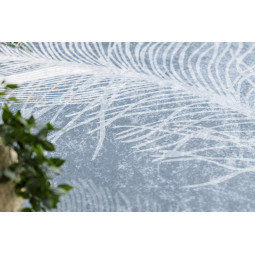 Covor albastru lavabil cu model antiaderent penaj, dimensiuni variate ANDRE