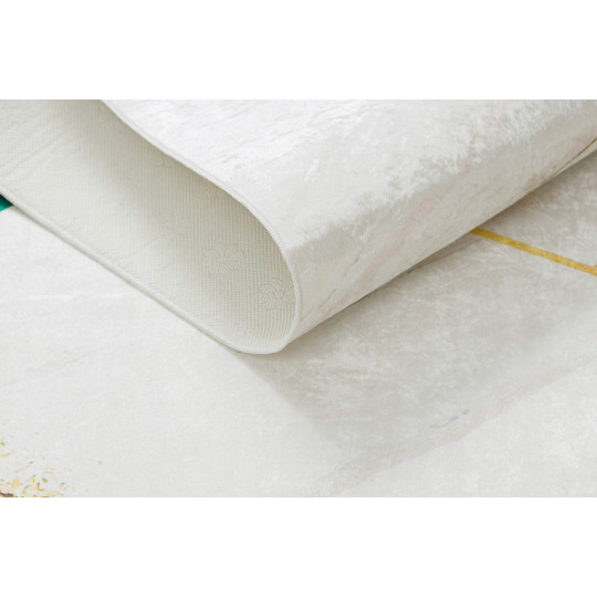 Covor alb-aurieș, lavabil, antiderapant, disponibile în mai multe dimensiuni ANDRE