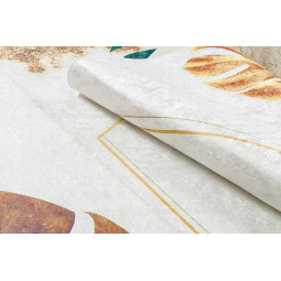 Covor alb-aurieș, lavabil, antiderapant, disponibile în mai multe dimensiuni ANDRE