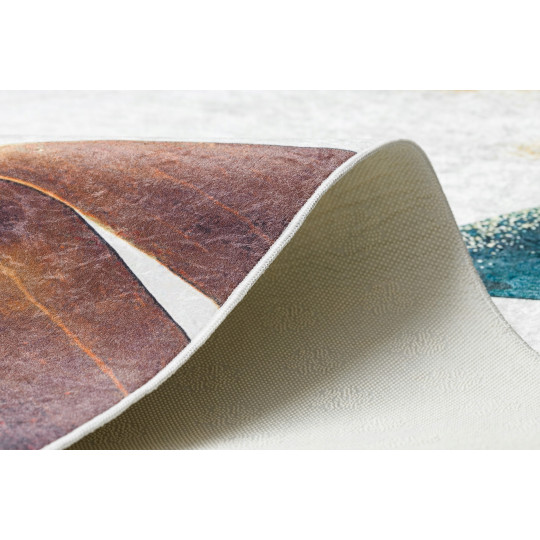 Covor alb-aurieș, lavabil, antiderapant, disponibile în mai multe dimensiuni ANDRE