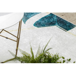 Covor alb-aurieș, lavabil, antiderapant, disponibile în mai multe dimensiuni ANDRE