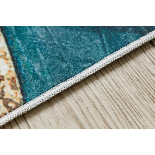 Covor alb-aurieș, lavabil, antiderapant, disponibile în mai multe dimensiuni ANDRE