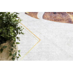 Covor alb-aurieș, lavabil, antiderapant, disponibile în mai multe dimensiuni ANDRE