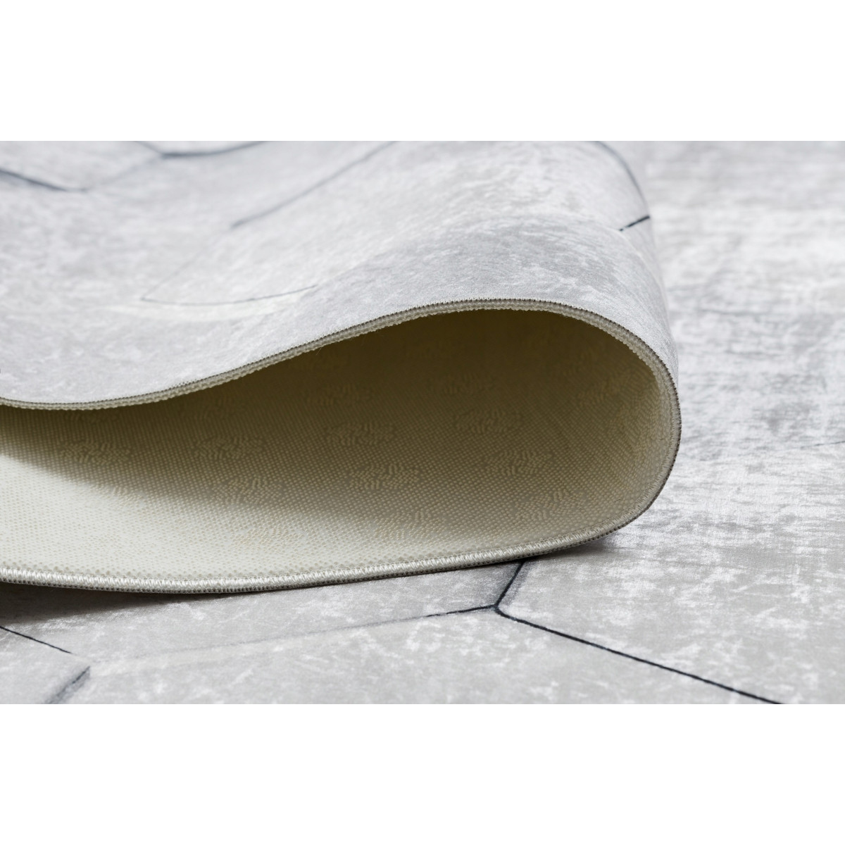 Covor gri prindabil antiderapant model 3D cu fagure, ANDRE