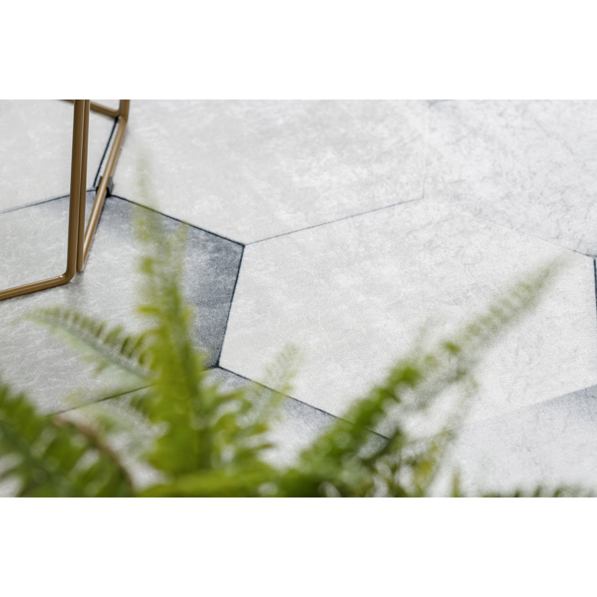 Covor gri prindabil antiderapant model 3D cu fagure, ANDRE