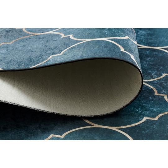Covor albastru lavabil, antiderapant, diferite dimensiuni ANDRE