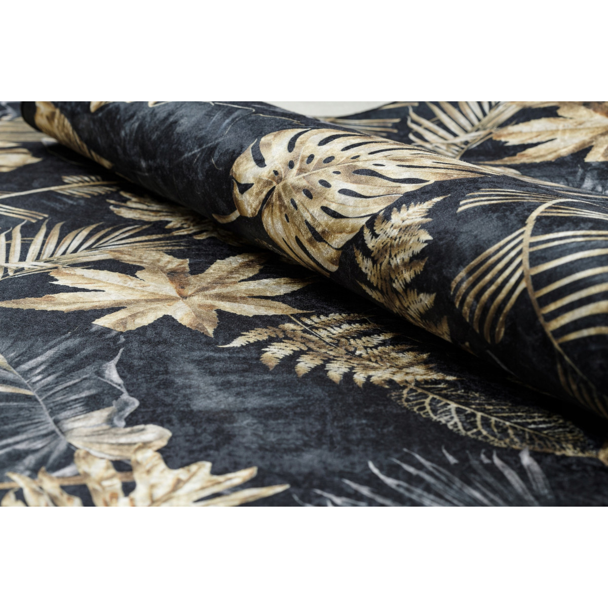 Covor negru-auriu lavabil anti-alunecare ANDRE