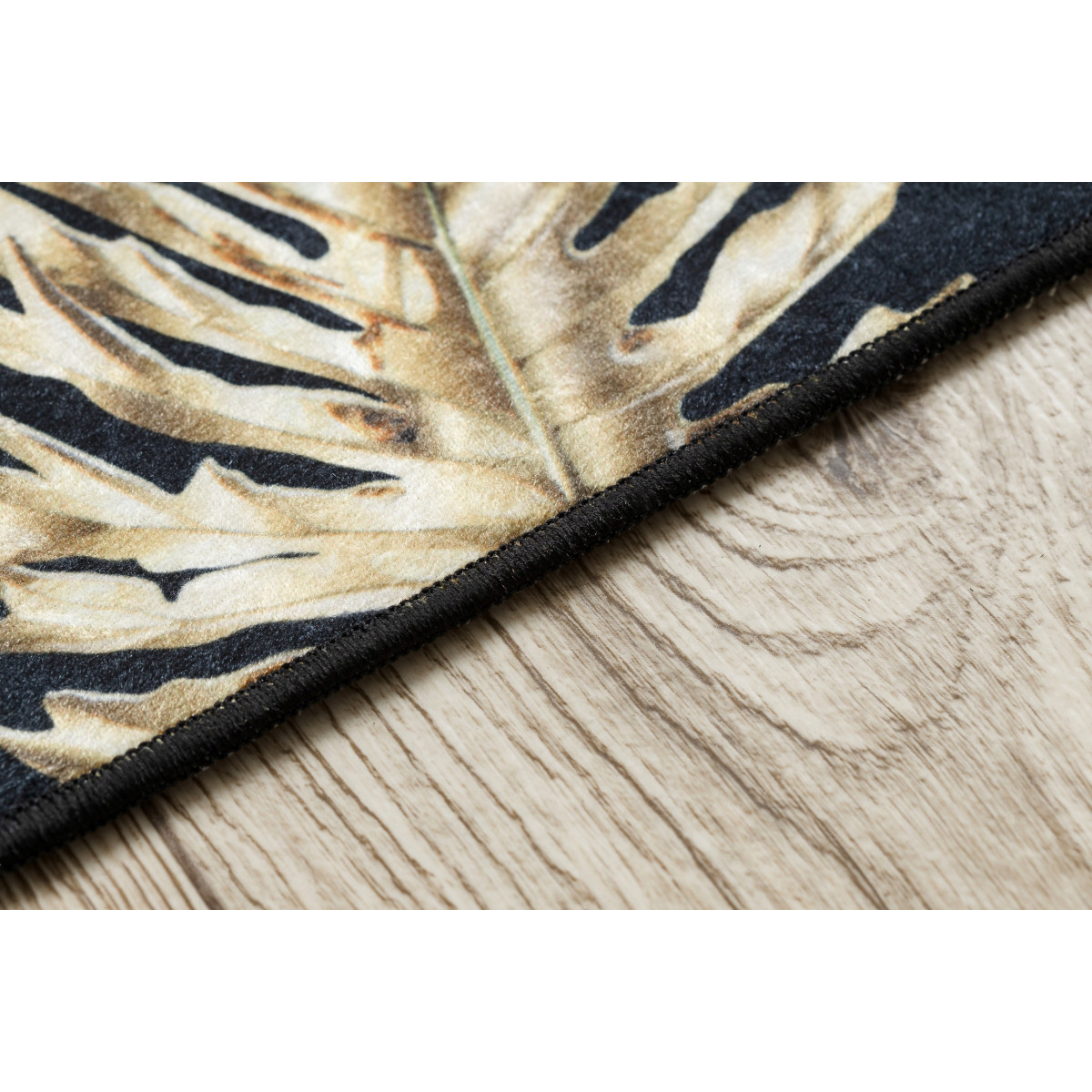 Covor negru-auriu lavabil anti-alunecare ANDRE