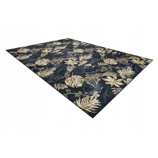 Covor negru-auriu lavabil anti-alunecare ANDRE