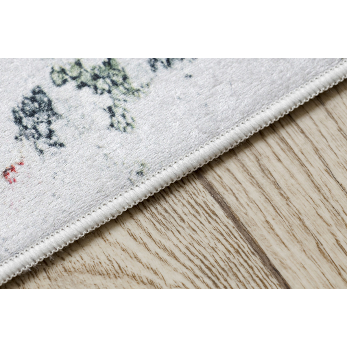 Bicolor roșu-alb, covor lavabil, model floral de vin, antiderapant, diferite dimensiuni ANDRE