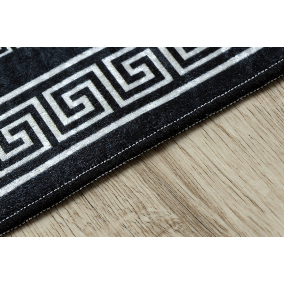 Covor alb-negru lavabil, meduză grecească antiderapantă, diverse dimensiuni ANDRE