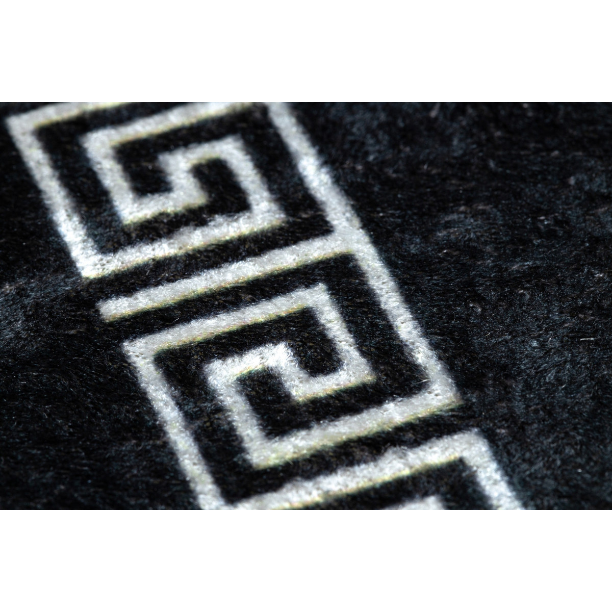 Covor alb-negru lavabil, meduză grecească antiderapantă, diverse dimensiuni ANDRE