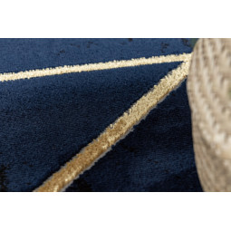 Covor albastru pentru living cu margine aurie