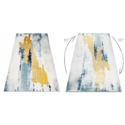 Covor original pentru living în culoarea albastru-aurie EMERALD