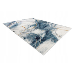 Covorul modelat pentru living în culoarea albastră