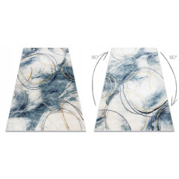 Covorul modelat pentru living în culoarea albastră