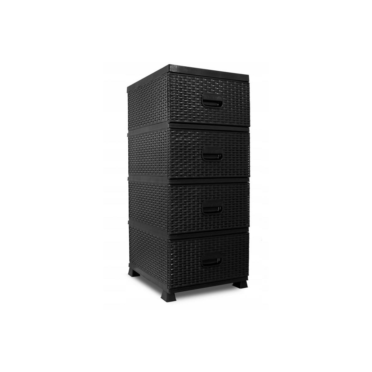 Comoda pentru baie de culoare neagră cu 4 sertare