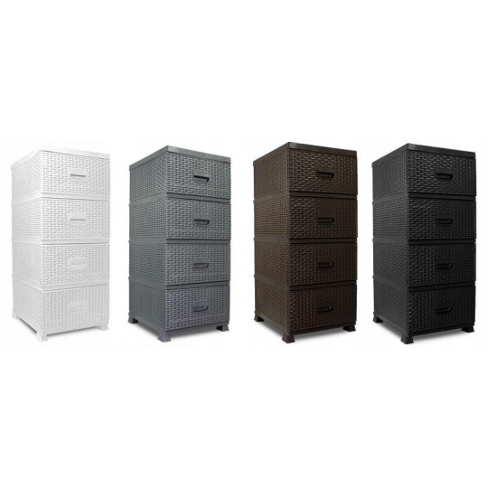 Comoda pentru baie de culoare neagră cu 4 sertare