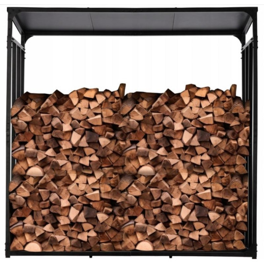 Stal metallic cu acoperiș pentru lemne de foc