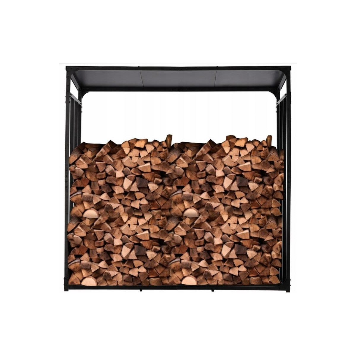 Stal metallic cu acoperiș pentru lemne de foc