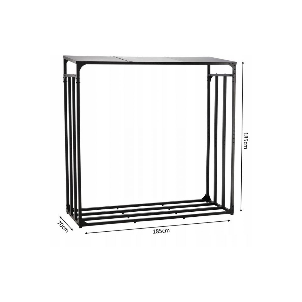 Stal metallic cu acoperiș pentru lemne de foc