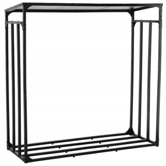 Stal metallic cu acoperiș pentru lemne de foc