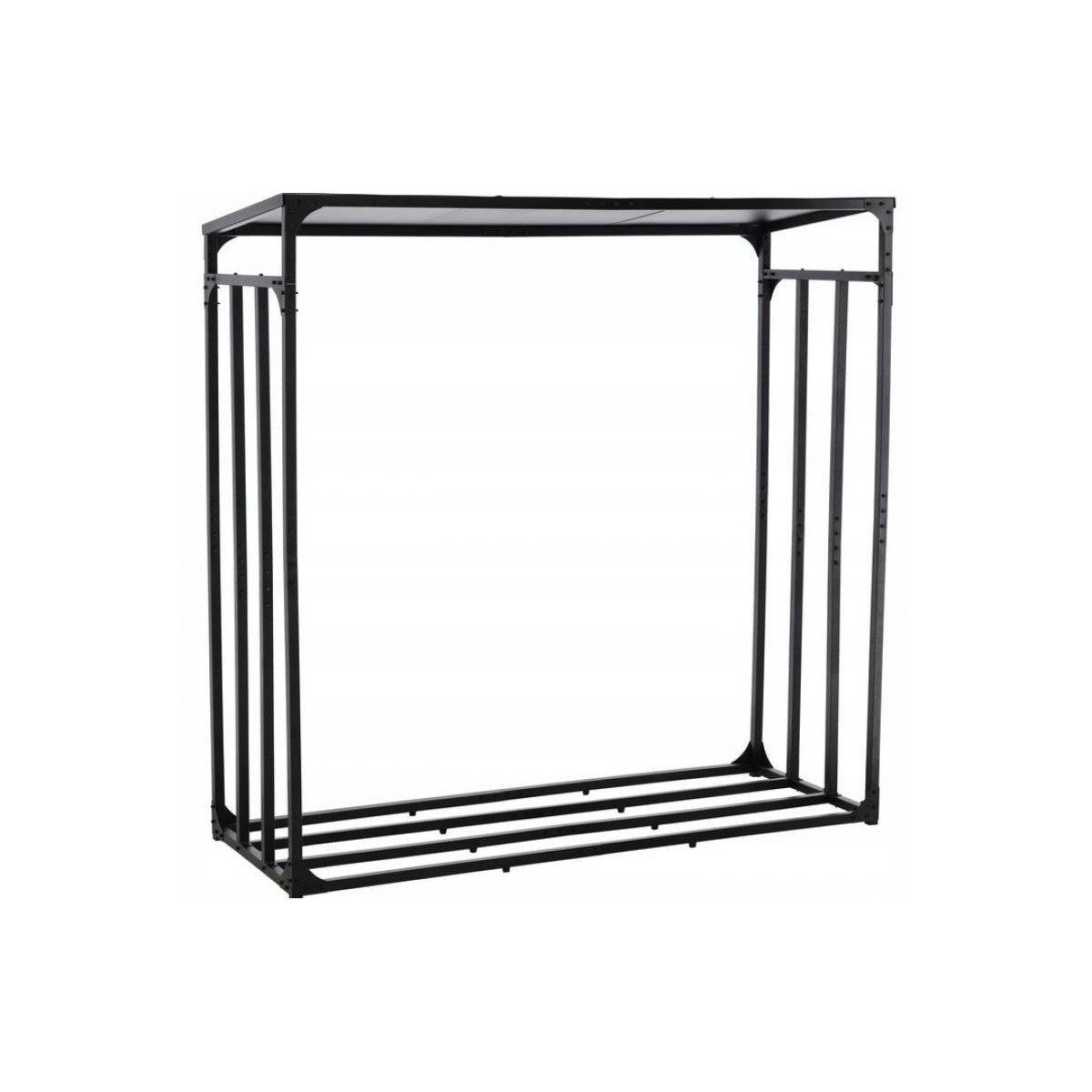 Stal metallic cu acoperiș pentru lemne de foc