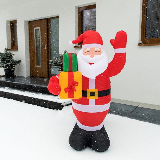 Moș Crăciun cu iluminare LED 150 cm pentru grădină