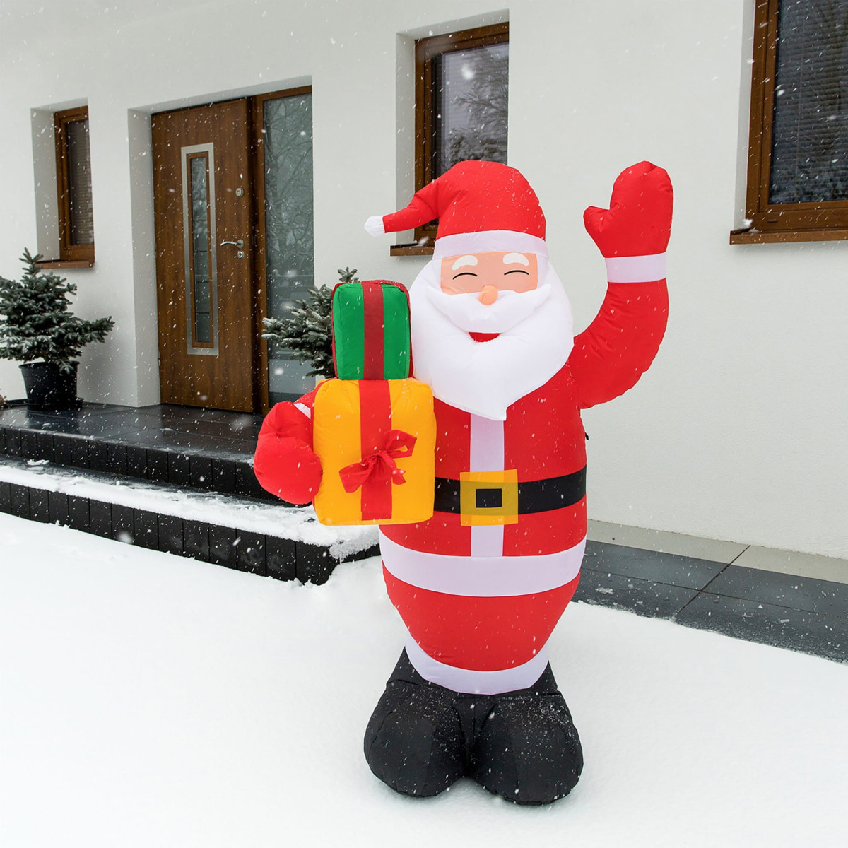 Moș Crăciun cu iluminare LED 150 cm pentru grădină
