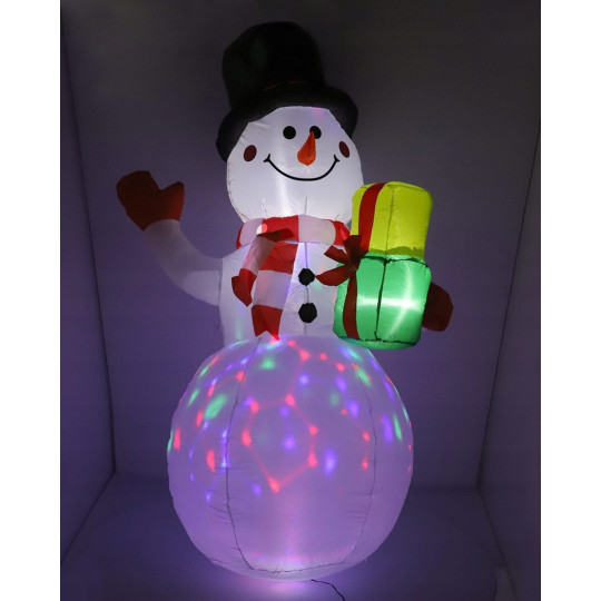 Om de Crăciun zăpadă cu iluminare LED colorată 150 cm