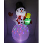 Om de Crăciun zăpadă cu iluminare LED colorată 150 cm
