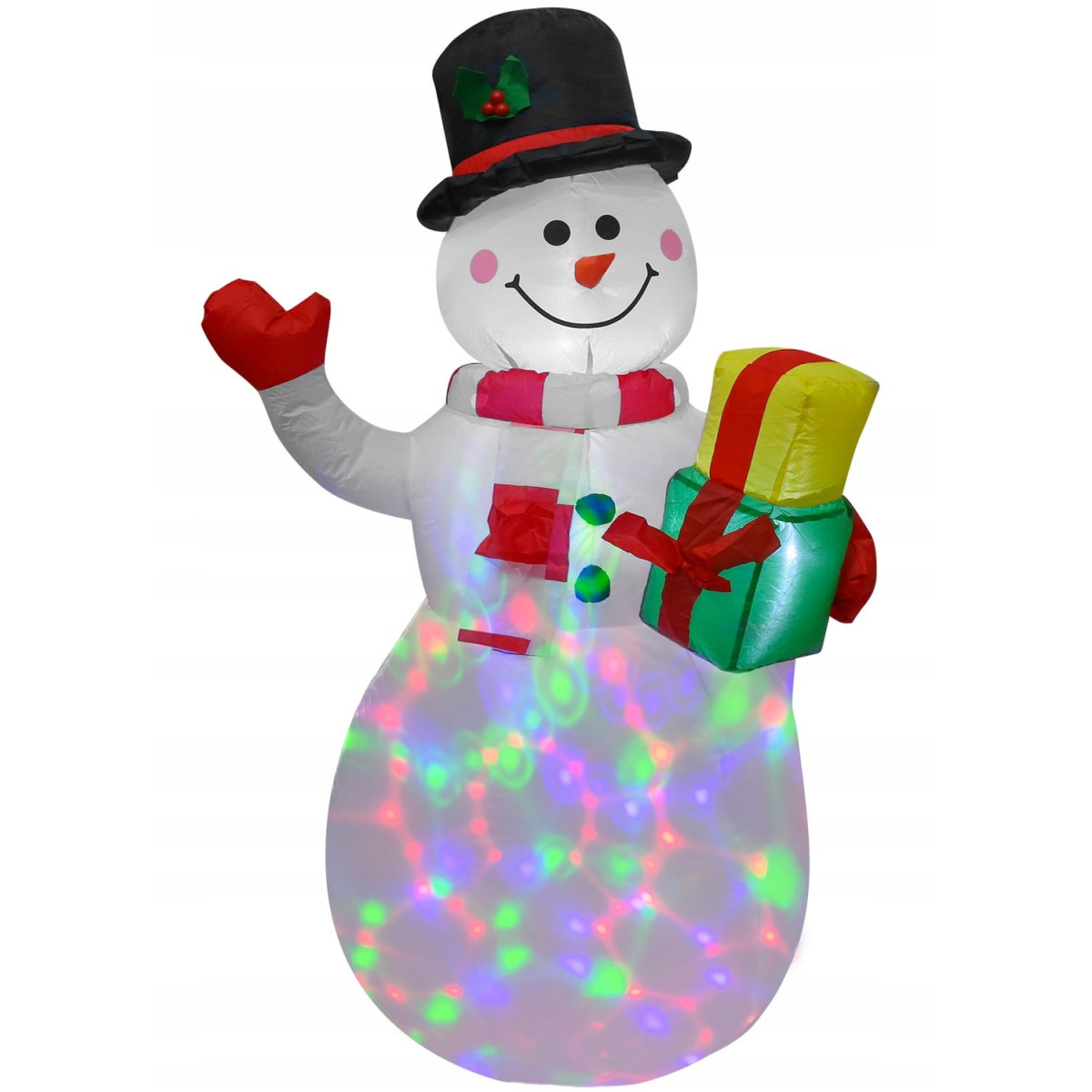 Om de Crăciun zăpadă cu iluminare LED colorată 150 cm