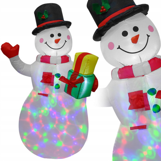 Om de Crăciun zăpadă cu iluminare LED colorată 150 cm