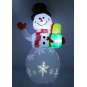 Păpușă de crăciun gonflabilă cu iluminare LED albă - 150 cm