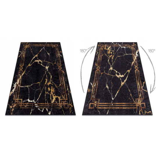 Covor original pentru living, de culoare neagră