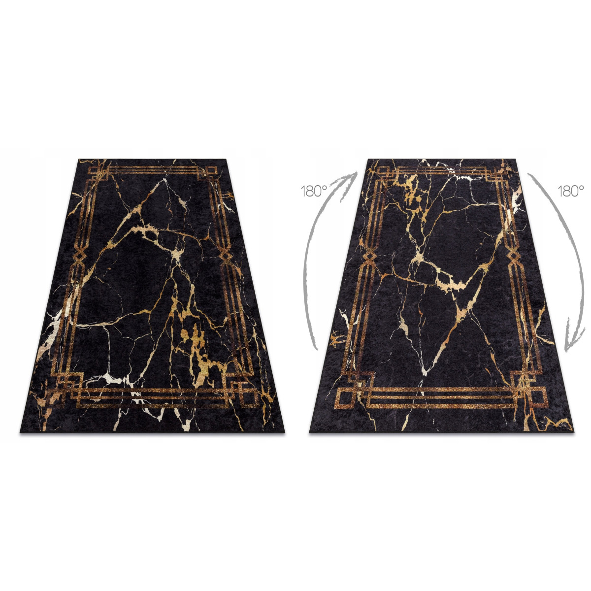 Covor original pentru living, de culoare neagră