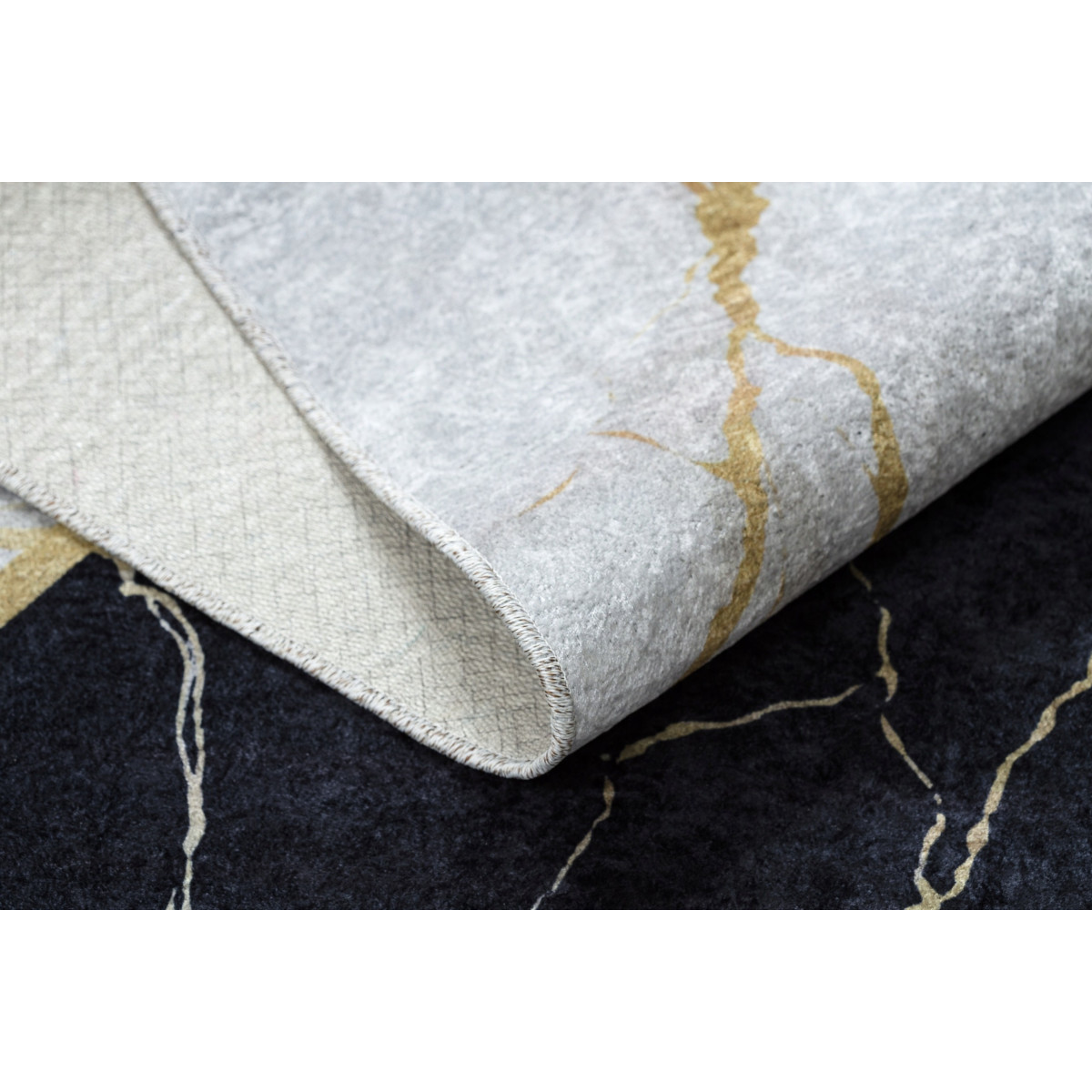 Covor cu model de marmură de culoare aurie