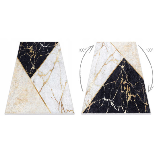 Covor cu model de marmură de culoare aurie