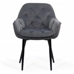 Scaun tapițat pentru dining în culoarea gri închis