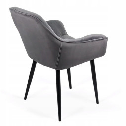 Scaun tapițat pentru dining în culoarea gri închis