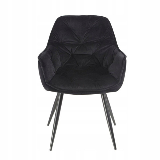 Scaune negre din velur pentru dining