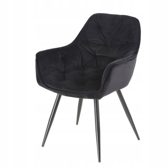 Scaune negre din velur pentru dining