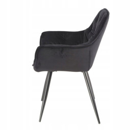 Scaune negre din velur pentru dining